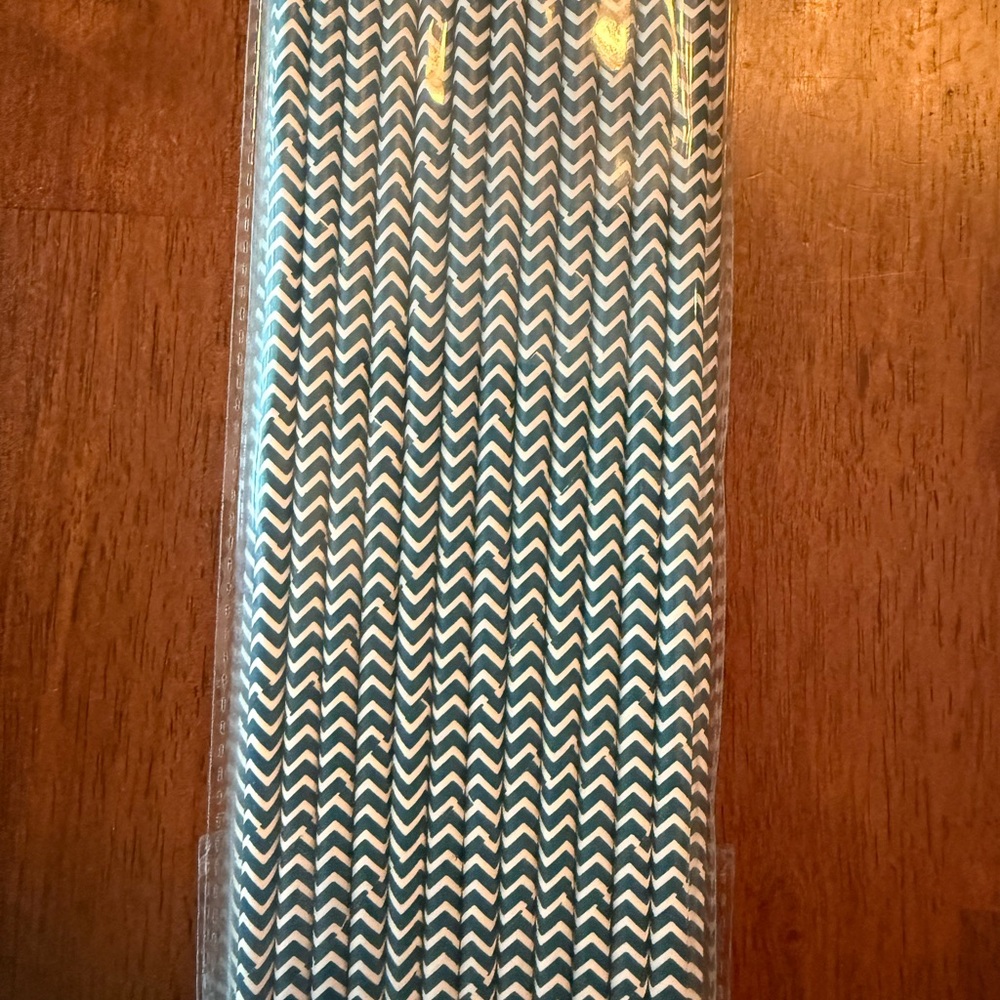 Navy & White Chevron Party Straws